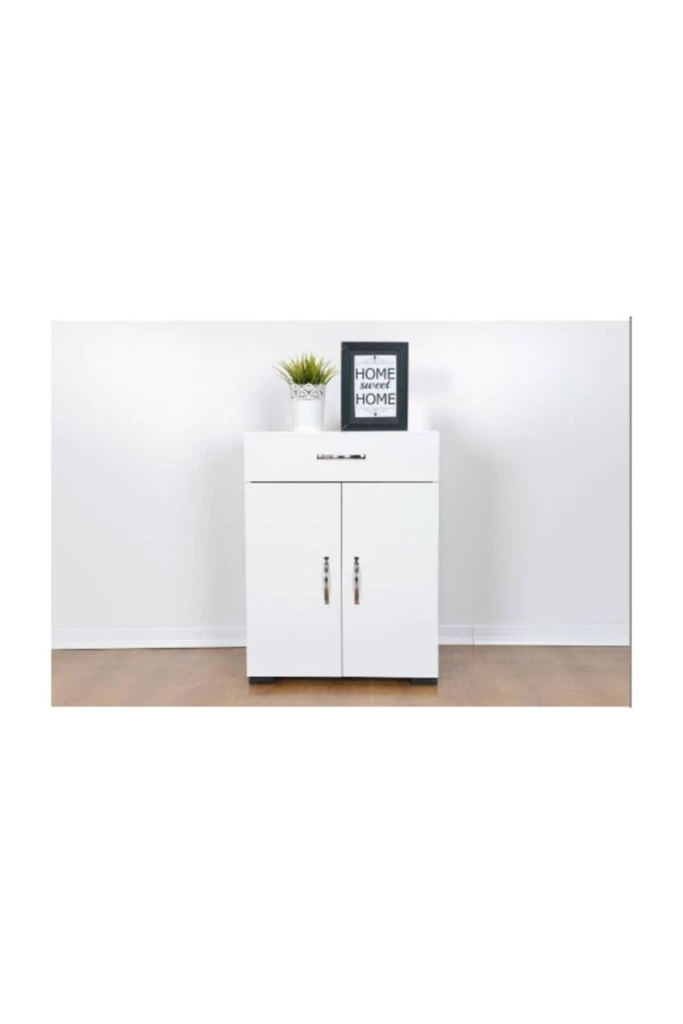 Remaks Bathroom Cabinet 90 cm Single Drawer 2 Doors - White